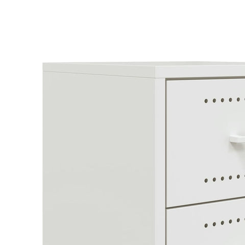 vidaXL Bedside Cabinets 2 pcs White 36x39x43.5 cm Steel
