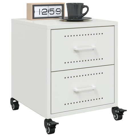 vidaXL Bedside Cabinets 2 pcs White 36x39x43.5 cm Steel