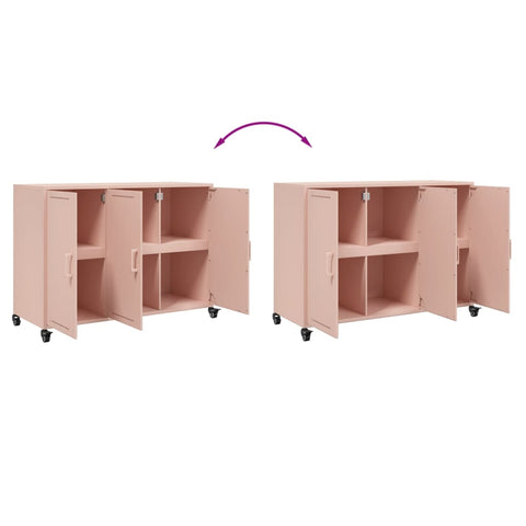 vidaXL Sideboard Pink 100.5x39x72 cm Steel