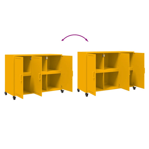 vidaXL Sideboard Mustard Yellow 100.5x39x72 cm Steel