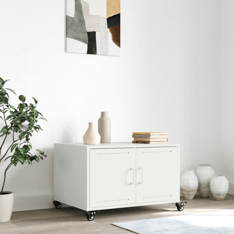 vidaXL Coffee Table White 68x50x43.5 cm Steel