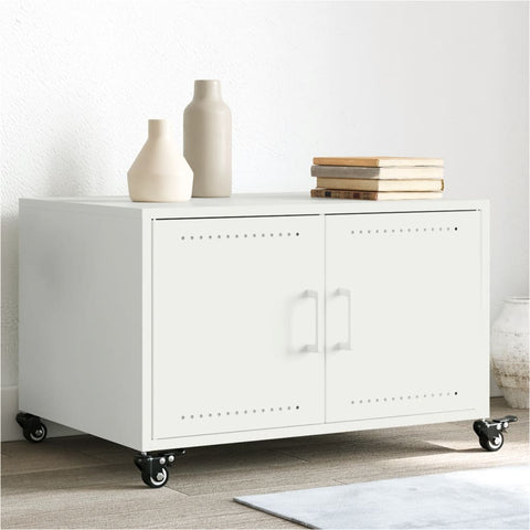 vidaXL Coffee Table White 68x50x43.5 cm Steel