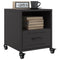 vidaXL Bedside Cabinet Black 36x39x43.5 cm Steel