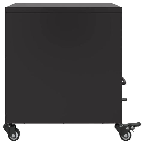 vidaXL Bedside Cabinet Black 36x39x43.5 cm Steel
