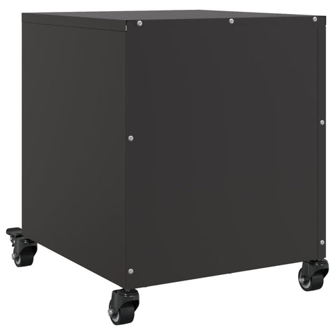 vidaXL Bedside Cabinet Black 36x39x43.5 cm Steel