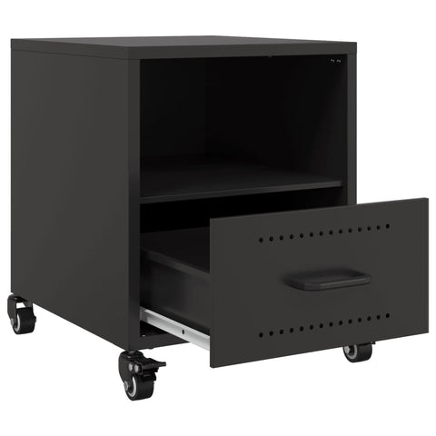 vidaXL Bedside Cabinet Black 36x39x43.5 cm Steel