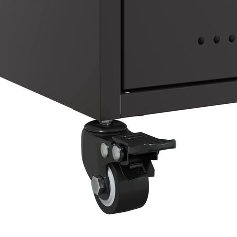 vidaXL Bedside Cabinet Black 36x39x43.5 cm Steel