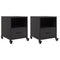 vidaXL Bedside Cabinets 2 pcs Black 36x39x43.5 cm Steel