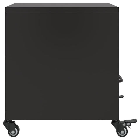 vidaXL Bedside Cabinets 2 pcs Black 36x39x43.5 cm Steel