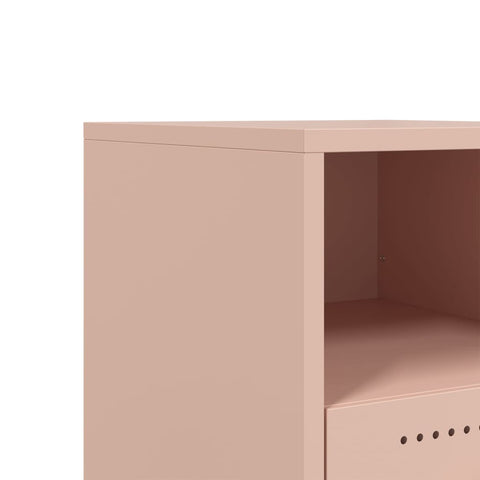 vidaXL Bedside Cabinet Pink 36x39x43.5 cm Steel