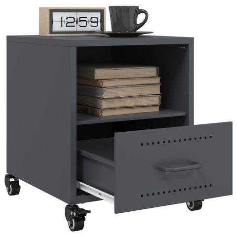 vidaXL Bedside Cabinet Anthracite 36x39x43.5 cm Steel
