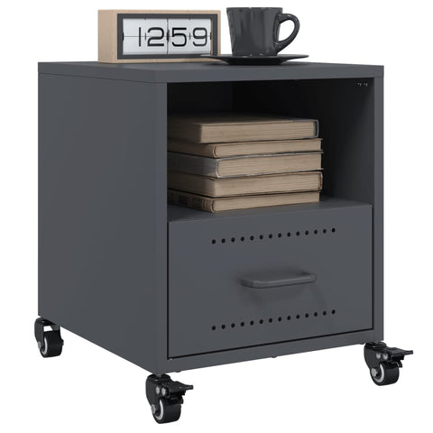 vidaXL Bedside Cabinet Anthracite 36x39x43.5 cm Steel