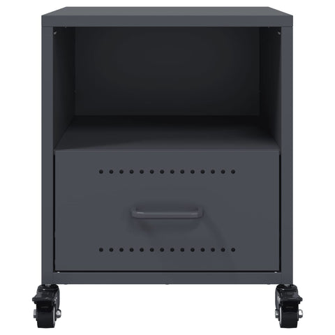 vidaXL Bedside Cabinet Anthracite 36x39x43.5 cm Steel
