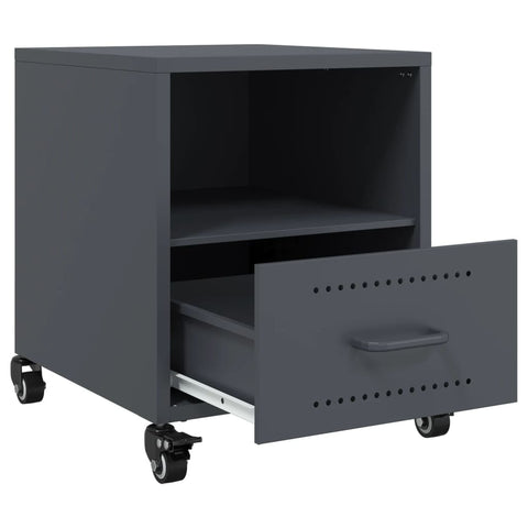 vidaXL Bedside Cabinet Anthracite 36x39x43.5 cm Steel