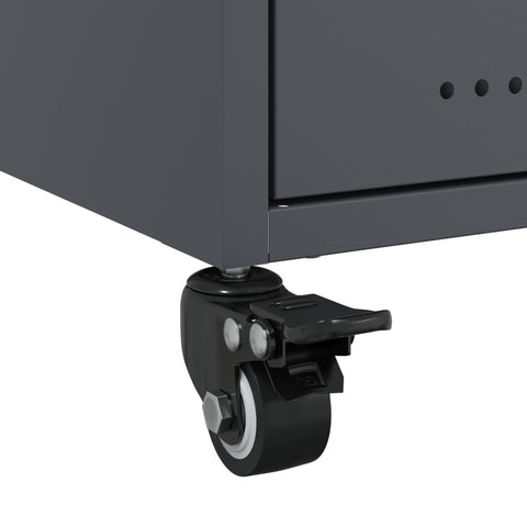 vidaXL Bedside Cabinet Anthracite 36x39x43.5 cm Steel