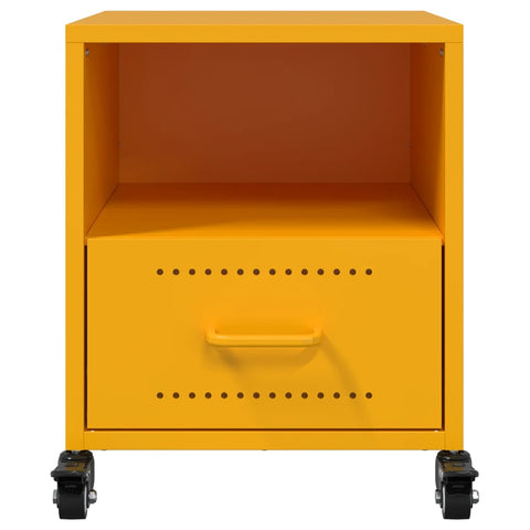vidaXL Bedside Cabinet Mustard Yellow 36x39x43.5 cm Steel