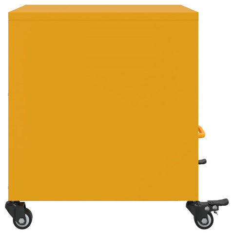 vidaXL Bedside Cabinet Mustard Yellow 36x39x43.5 cm Steel