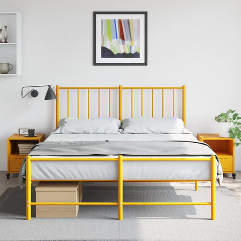 vidaXL Bedside Cabinets 2 pcs Mustard Yellow 36x39x43.5 cm Steel