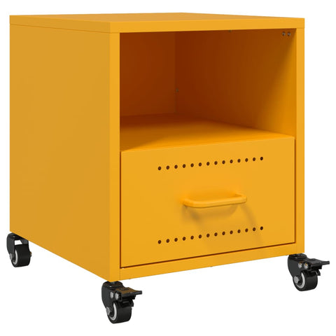 vidaXL Bedside Cabinets 2 pcs Mustard Yellow 36x39x43.5 cm Steel