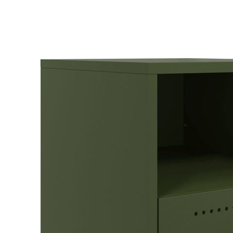 vidaXL Bedside Cabinet Olive Green 36x39x43.5 cm Steel