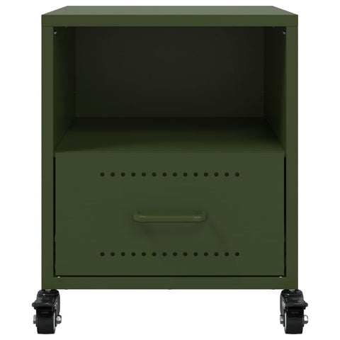 vidaXL Bedside Cabinets 2 pcs Olive Green 36x39x43.5 cm Steel