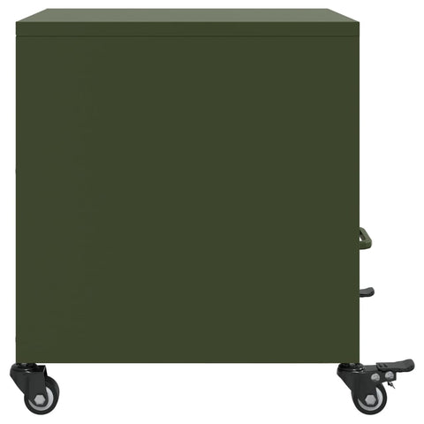 vidaXL Bedside Cabinets 2 pcs Olive Green 36x39x43.5 cm Steel