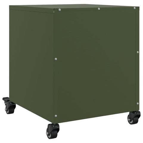 vidaXL Bedside Cabinets 2 pcs Olive Green 36x39x43.5 cm Steel