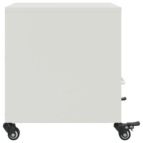 vidaXL Bedside Cabinet White 36x39x43.5 cm Steel
