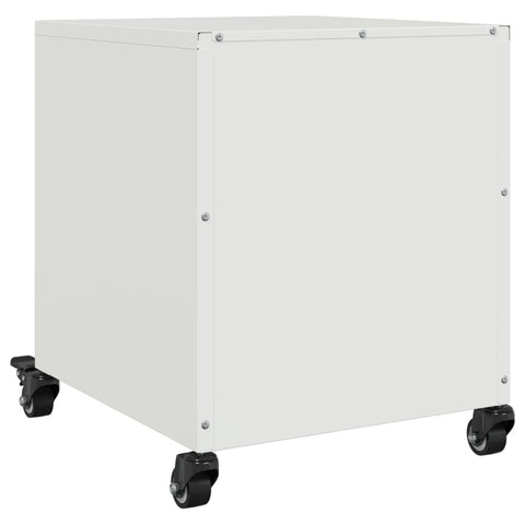 vidaXL Bedside Cabinet White 36x39x43.5 cm Steel