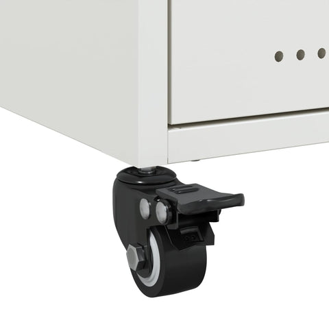 vidaXL Bedside Cabinet White 36x39x43.5 cm Steel