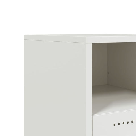 vidaXL Bedside Cabinet White 36x39x43.5 cm Steel