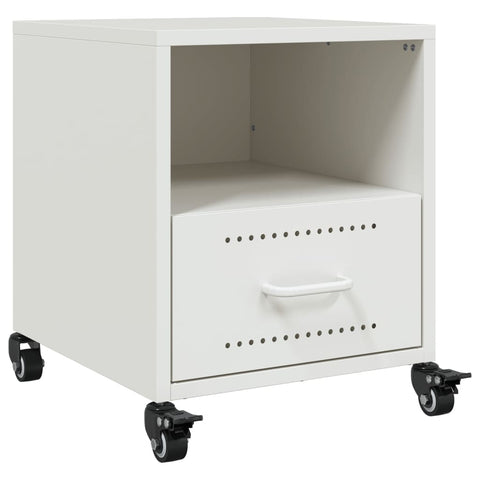 vidaXL Bedside Cabinets 2 pcs White 36x39x43.5 cm Steel