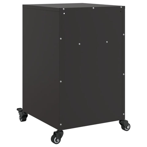 vidaXL Bedside Cabinet Black 36x39x59 cm Steel