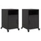 vidaXL Bedside Cabinets 2 pcs Black 36x39x59 cm Steel