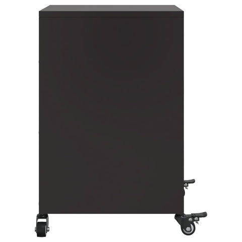 vidaXL Bedside Cabinets 2 pcs Black 36x39x59 cm Steel
