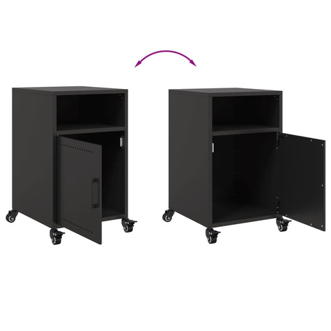 vidaXL Bedside Cabinets 2 pcs Black 36x39x59 cm Steel