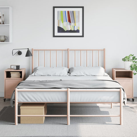 vidaXL Bedside Cabinets 2 pcs Pink 36x39x59 cm Steel