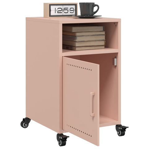 vidaXL Bedside Cabinets 2 pcs Pink 36x39x59 cm Steel