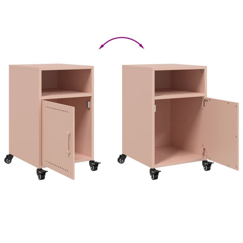 vidaXL Bedside Cabinets 2 pcs Pink 36x39x59 cm Steel