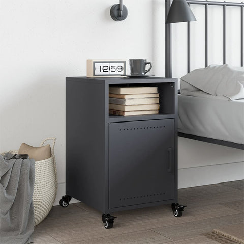 vidaXL Bedside Cabinet Anthracite 36x39x59 cm Steel