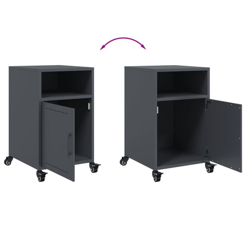 vidaXL Bedside Cabinet Anthracite 36x39x59 cm Steel