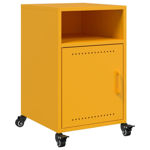 vidaXL Bedside Cabinet Mustard Yellow 36x39x59 cm Steel