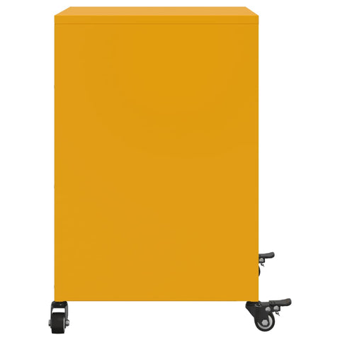 vidaXL Bedside Cabinet Mustard Yellow 36x39x59 cm Steel