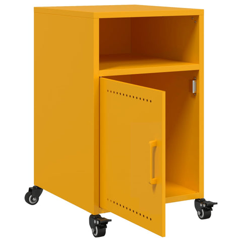 vidaXL Bedside Cabinet Mustard Yellow 36x39x59 cm Steel