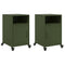 vidaXL Bedside Cabinets 2 pcs Olive Green 36x39x59 cm Steel
