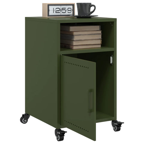 vidaXL Bedside Cabinets 2 pcs Olive Green 36x39x59 cm Steel