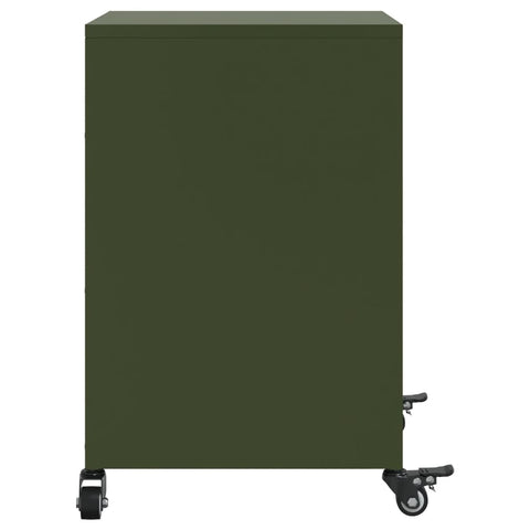 vidaXL Bedside Cabinets 2 pcs Olive Green 36x39x59 cm Steel