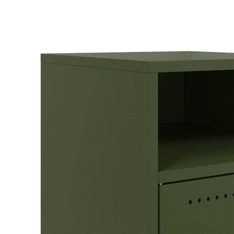 vidaXL Bedside Cabinets 2 pcs Olive Green 36x39x59 cm Steel