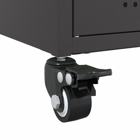 vidaXL Bedside Cabinet Black 36x39x59 cm Steel