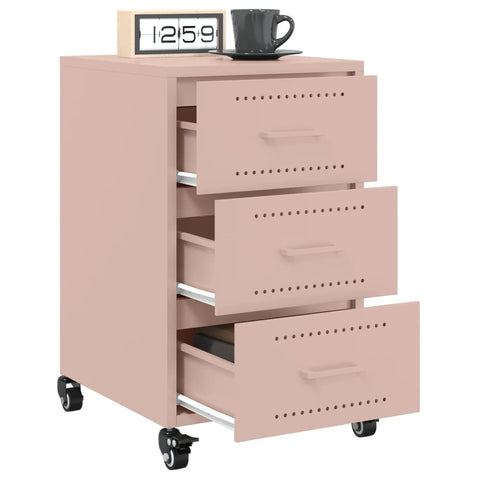 vidaXL Bedside Cabinet Pink 36x39x59 cm Steel